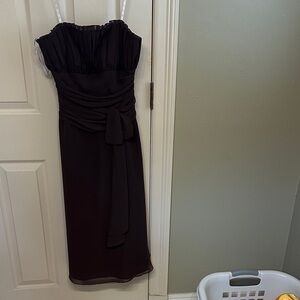 Elegant Brown Strapless Prom Dress